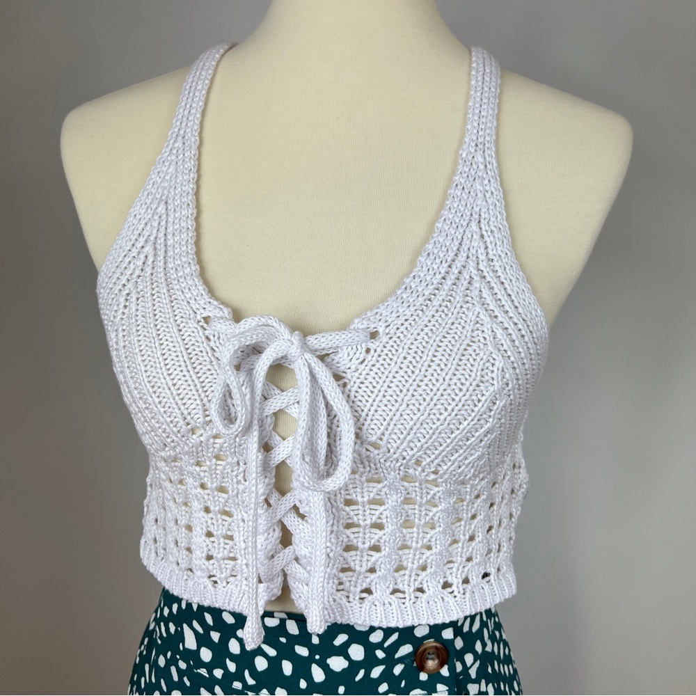 Brand New Missguided Crochet Lace Up Bralette